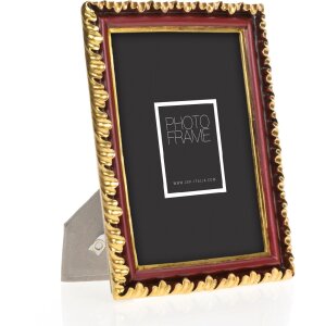 Marco ZEP Perpignan Resina Rojo-Dorado 10x15 cm Diseño Antiguo