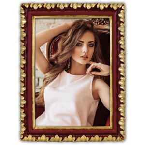 Portarretratos ZEP Perpignan 13x18 cm resina rojo-oro con...