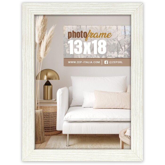 ZEP marco de madera hall 20x30 cm blanco cristal transparente soporte pared