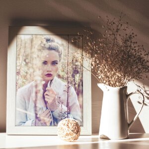 ZEP marco de madera hall 20x30 cm blanco cristal transparente soporte pared