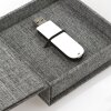 ZEP USB Box Modena caja de fotos de lino gris 11x11x3 cm con foto recortada