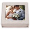 ZEP USB Box Modena Lino beige 11x11x3 cm con foto recortada sin memoria USB