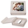 ZEP USB Box Modena Lino beige 11x11x3 cm con foto recortada sin memoria USB