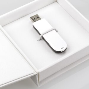 ZEP USB Box Alba Blanco Foto recortable 9x9 cm 11x11x3 cm sin memoria USB