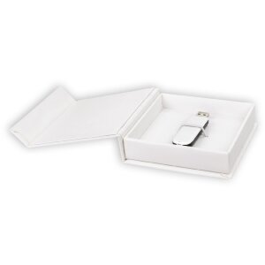 ZEP USB Box Alba Blanco Foto recortable 9x9 cm 11x11x3 cm sin memoria USB