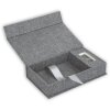 ZEP USB caja de fotos Lodi lino gris 23x12.5x5 cm sin memoria USB