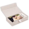 ZEP USB caja de fotos Lodi cubierta de lino crema 23x12 5x5 cm sin memoria USB