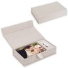ZEP USB caja de fotos Lodi cubierta de lino crema 23x12 5x5 cm sin memoria USB