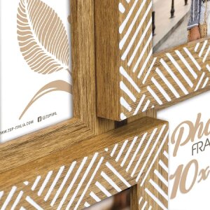 ZEP Marco de fotos de poliestireno Myrtos 6x 10x15 cm Marrón Blanco