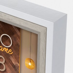 Marco ZEP Bolonia Blanco 30x40 cm MDF aspecto madera cristal transparente
