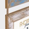 ZEP Marco de madera Voiron 3 fotos 10x15 cm Azul Blanco Vintage 49x26 cm Pared