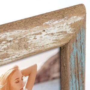 ZEP Marco de madera Martigny 15x20 cm Vintage Marrón Azul