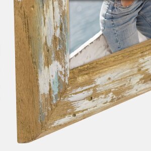 ZEP Marco de madera Martigny 13x18 cm Vintage Marrón Azul