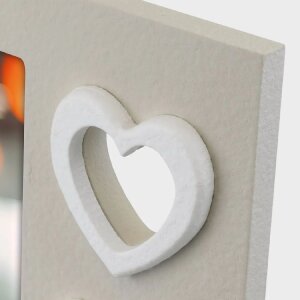ZEP Marco de madera Mérida Gris 10x15 cm con diseño de corazón