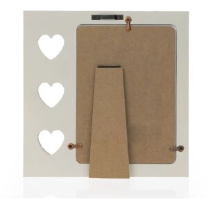 ZEP Marco de madera Mérida Gris 10x15 cm con diseño de corazón