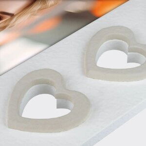 ZEP Marco de madera Mérida Blanco 10x15 cm con diseño de corazón