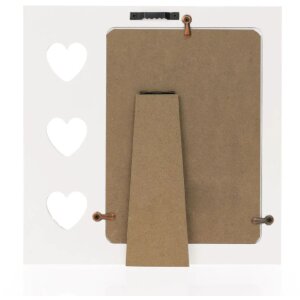 ZEP Marco de madera Mérida Blanco 13x18 cm con diseño de corazón