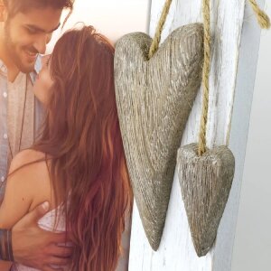 ZEP marco de madera Lille blanco 10x15 cm con decoración corazón