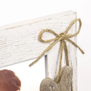 ZEP Marco de madera Lille blanco 15x20 cm con decoración corazón