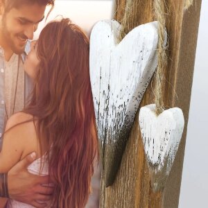 ZEP Marco de madera Lille Marrón 10x15 cm con decoración corazón