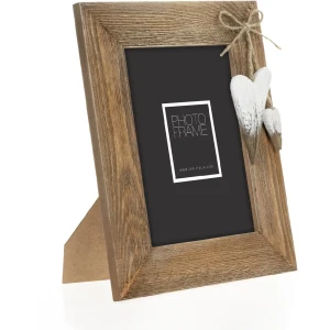 ZEP Marco de madera Lille Marrón 13x18 cm con decoración corazón