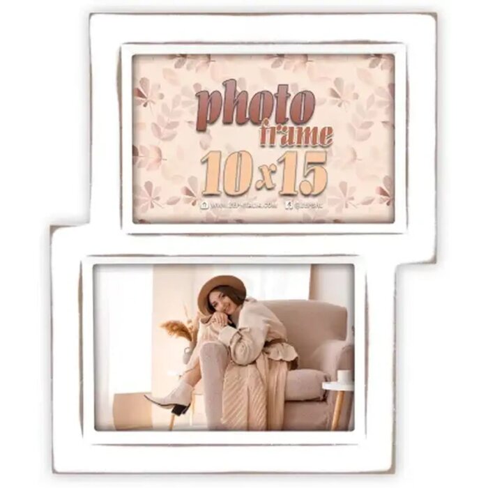 ZEP Marco de madera Kepler 2Q 2 fotos 10x15 cm Blanco