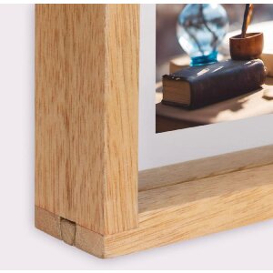 ZEP Vittel Natural marco doble madera 15x20 cm se puede utilizar en ambos lados