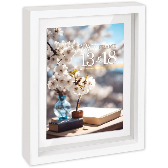 ZEP Vittel Blanco Marco doble madera 15x20 cm utilizable por las dos caras