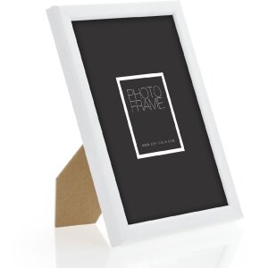 ZEP Marco de madera Aosta Blanco 20x25 cm Alto brillo Moderno Atemporal para colgar de pie