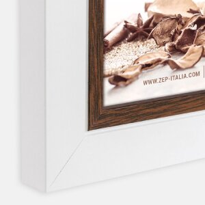 ZEP Marco doble Caen 2 cuadros 10x15 cm Blanco Marrón Marco con bisagras