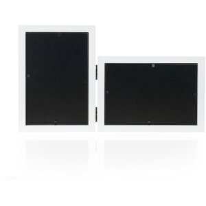 ZEP Marco doble Caen 2 cuadros 10x15 cm Blanco Marrón Marco con bisagras