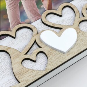 ZEP marco de fotos Lavinia 13x18 cm madera con apliques de corazón formato vertical