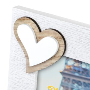 ZEP marco de fotos Lavinia 13x18 cm madera con apliques de corazón formato vertical