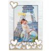 ZEP marco de fotos Lavinia 13x18 cm madera con apliques de corazón formato vertical