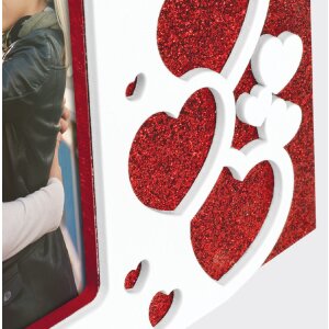 ZEP Marco de fotos de madera Rosalia 10x15 cm expositor corazón purpurina