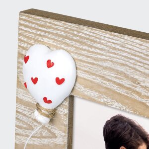 ZEP marco de fotos de madera Felicia 10x15 cm marrón globo corazones formato retrato