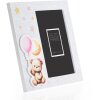 ZEP Portarretratos bebé madera rosa Colin 10x15 cm con estampado 3D osito estrella