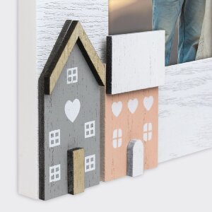 ZEP portarretrato de madera Riviera 10x15 cm blanco vintage con detalles de madera