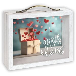 ZEP Hucha de Madera de Vidrio Andy Blanco 17x21x6,5 cm