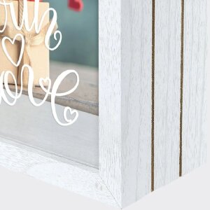 ZEP Hucha de Madera de Vidrio Andy Blanco 17x21x6,5 cm