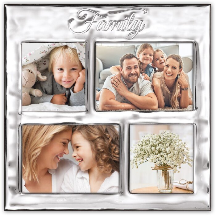 ZEP B78920 Marco de fotos familiar Dinastía 30x30 cm 2x 10x10 2x 10x15 Plata