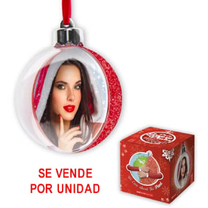 ZEP Adorno navideño con foto 7,5x7,5 cm rojo para colgar