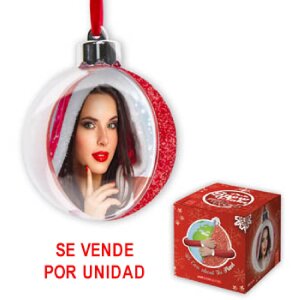 ZEP Adorno navideño con foto 7,5x7,5 cm rojo para...