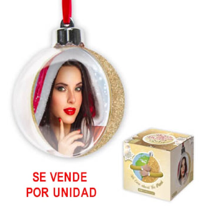 ZEP Adorno de Navidad con foto 7,5x7,5 cm dorado para colgar