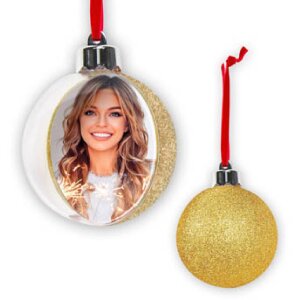 ZEP Adorno de Navidad con foto 10x10 cm dorado para colgar