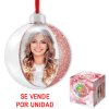 ZEP Adorno de Navidad con foto 7,5x7,5 cm Rosa para colgar