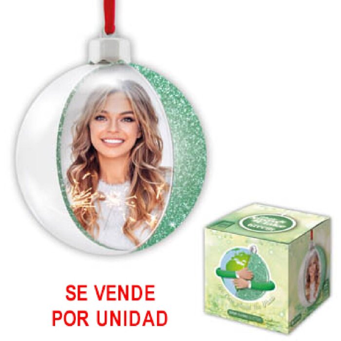 ZEP Adorno de Navidad con foto 7,5x7,5 cm verde para colgar