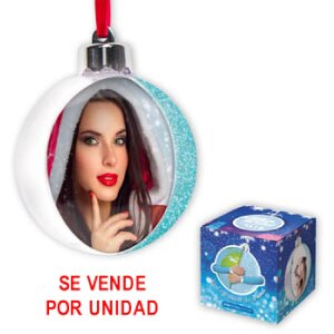 ZEP Adorno navideño con foto 7,5x7,5 cm azul para...