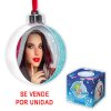 ZEP Adorno navideño con foto 7,5x7,5 cm azul para colgar