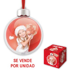 ZEP Adorno de Navidad rojo con foto 7,5x7,5 cm para colgar